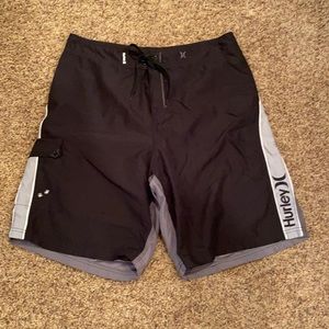 Hurley swim trunks Black Grey size 36